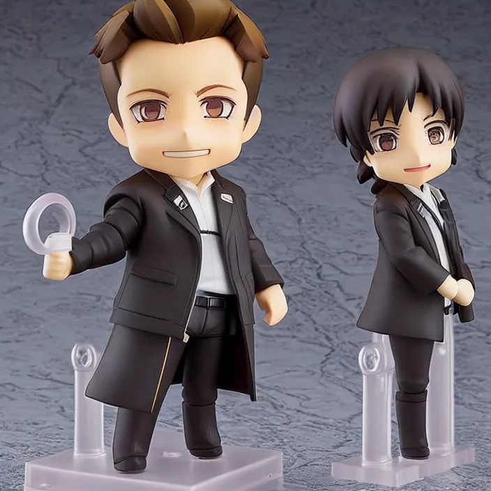 Image similar to an anime nendoroid figurine of Elon Musk, fantasy, figurine , product photo