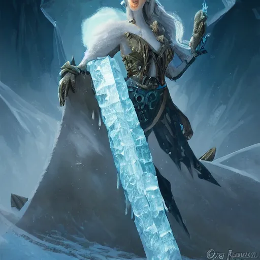 Image similar to cold portrait of ice spikes rising from the ground, epic fantasy style, in the style of Greg Rutkowski, hearthstone artwork