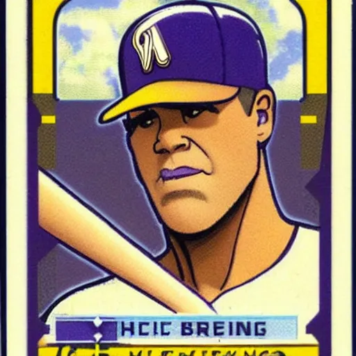 Image similar to Thanos rookie baseball card for the Milwaukee Brewers,