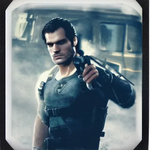 Image similar to Polaroid image of Henry Cavill in resident evil