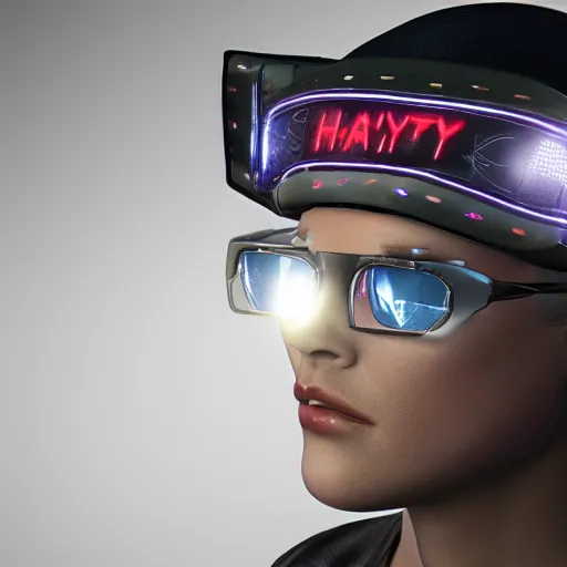 Image similar to a hat from the future, cyberpunk, highly detailed, epic lighting, hyper photorealism, 8 k