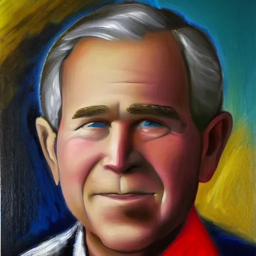 Prompt: an amazing masterpiece of art by george w bush