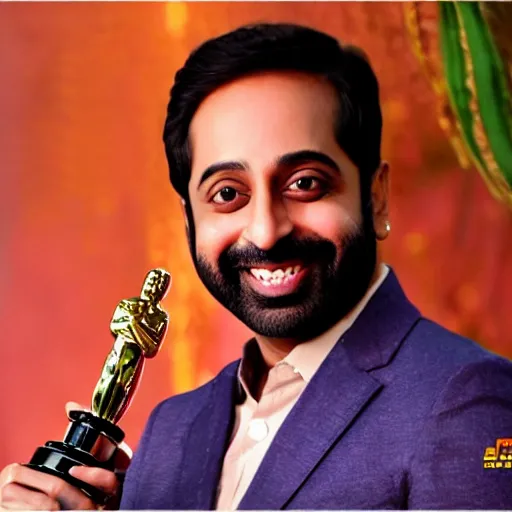 Prompt: fahadh faasil wins academy award, photorealistic, highres