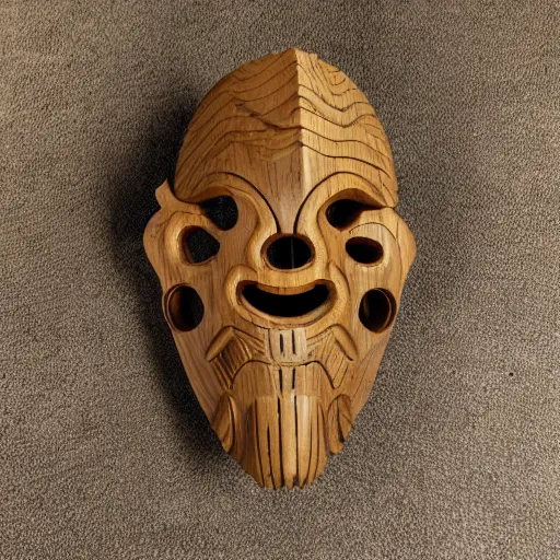 Image similar to eldritch horror wooden mask