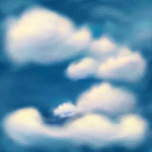 Image similar to floating on a fluffy cloud, digital art, dreamy