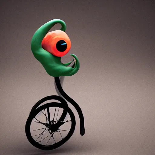 Image similar to a juggling octopus on a unicycle, octane render