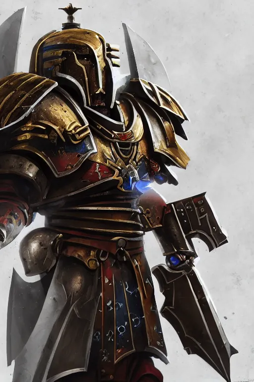 Image similar to armor portrait heros warhammer 4 0 k horus heresy fanart - the primarchs emperor by johannes helgeson animated with vfx concept artist & illustrator global illumination ray tracing hdr fanart arstation zbrush central hardmesh 8 k octane renderer comics stylized