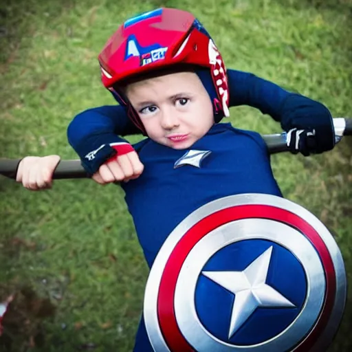 Prompt: eli tomac as captain america