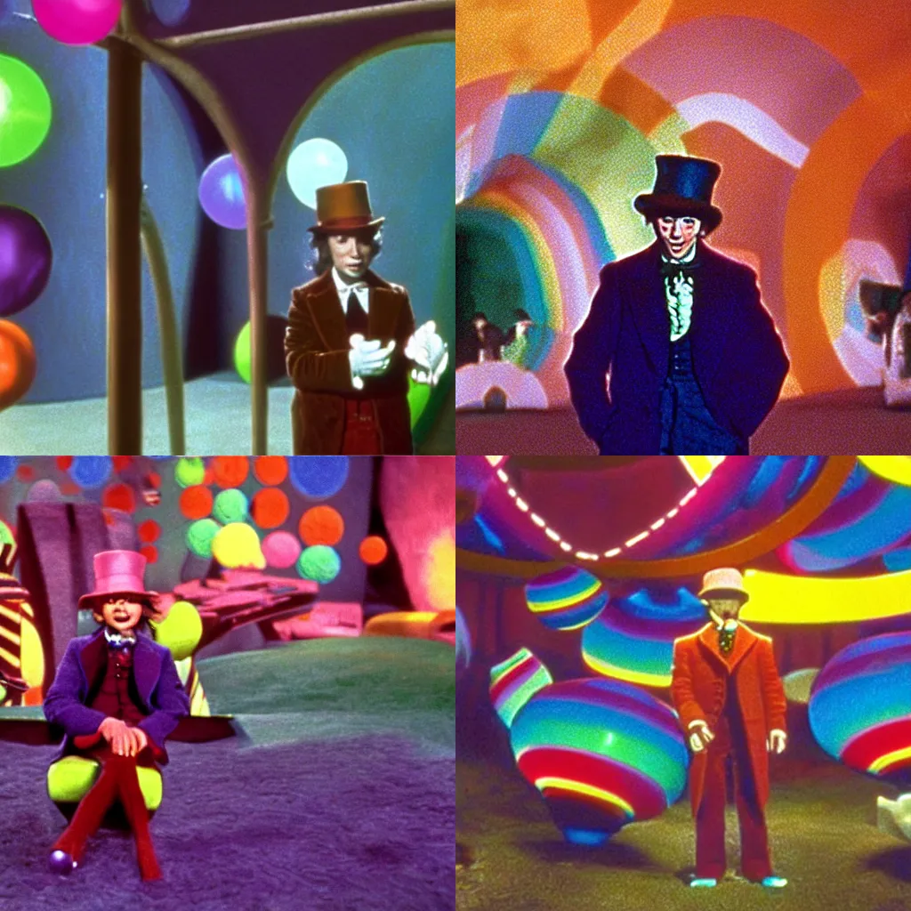 Prompt: an Everlasting Gobstopper. Cinematic, volumetric lighting. Scene from 1971 film Willy Wonka & the Chocolate Factory