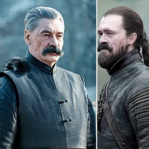 Image similar to Photo of Joseph Stalin friendship with dragon from Game of Thrones ,