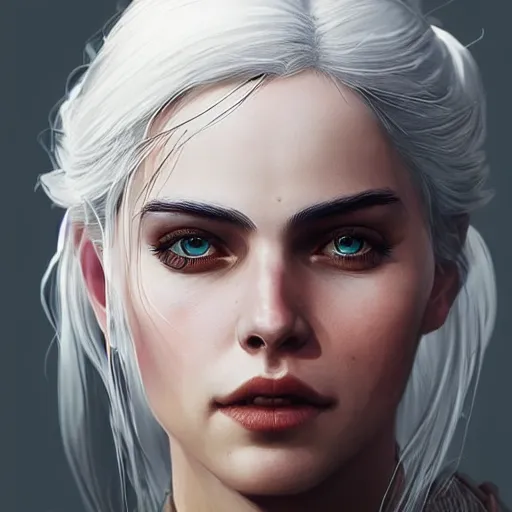 Image similar to portrait of ciri the witcher 5 amazing details 4 k beautiful ultra realistic sharp focus cinematic lightning highly detailed, digital painting, artstation, concept art, smooth, sharp focus, illustration, concept art by artgerm, astor alexander