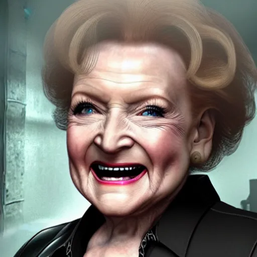 Prompt: betty white in resident evil game