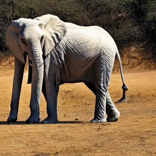 Image similar to photo of a perfect albino african elephant with white skin and covered entirely in dense freckles