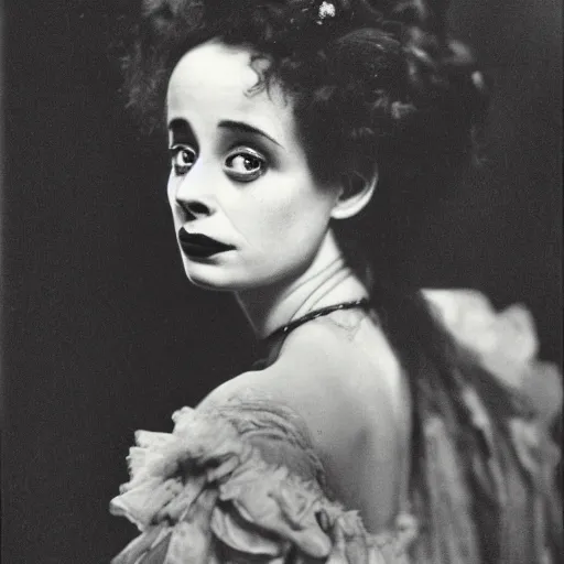 Prompt: dslr photo portrait still of young elsa lanchester, 8 5 mm, f 1. 8, by gustave dore,