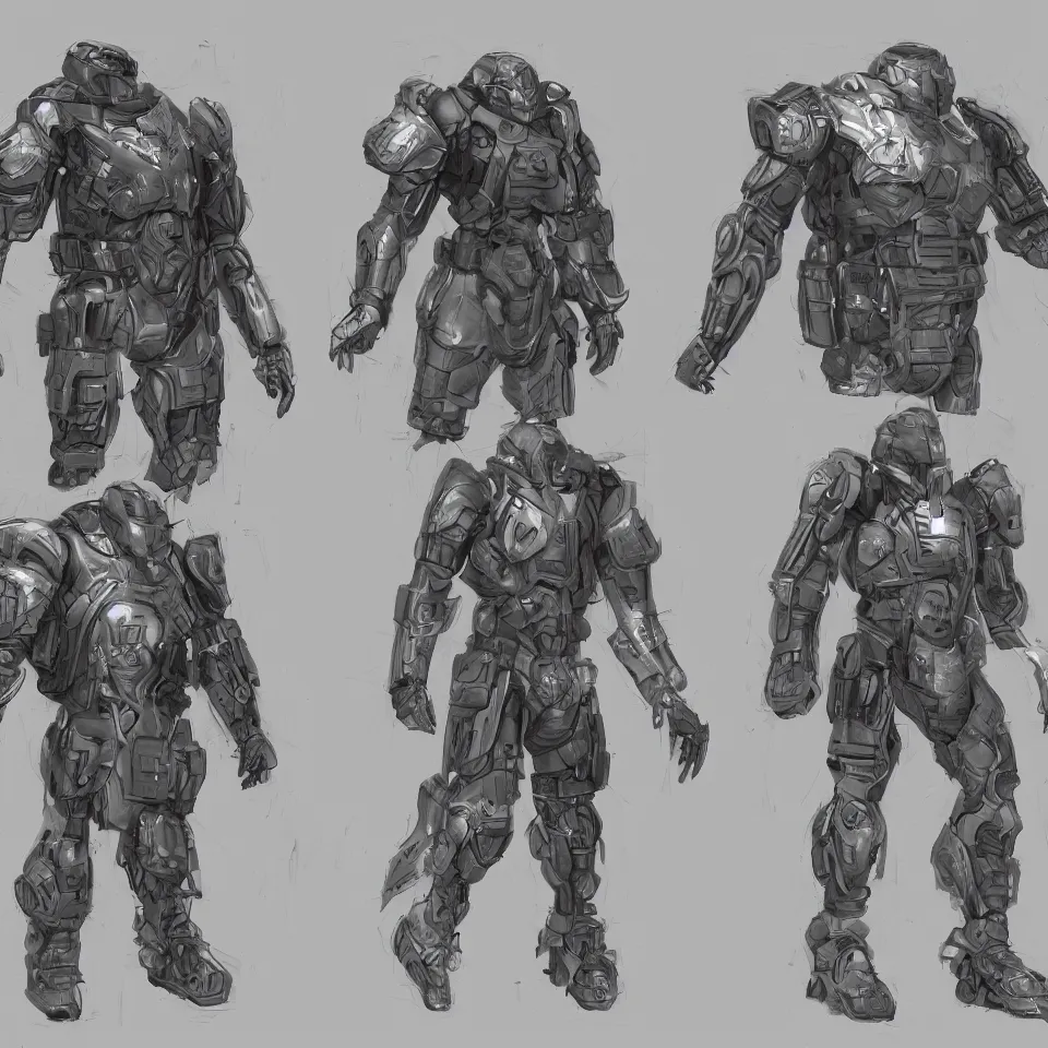 Prompt: sample separated parts of nano chest armor plating military modern era variants 2 0 5 0 digital concept art