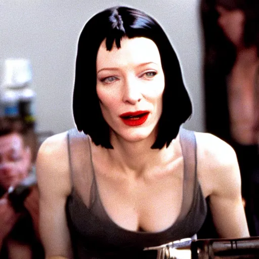 Prompt: Cate Blanchett as Vincent in Pulp Fiction