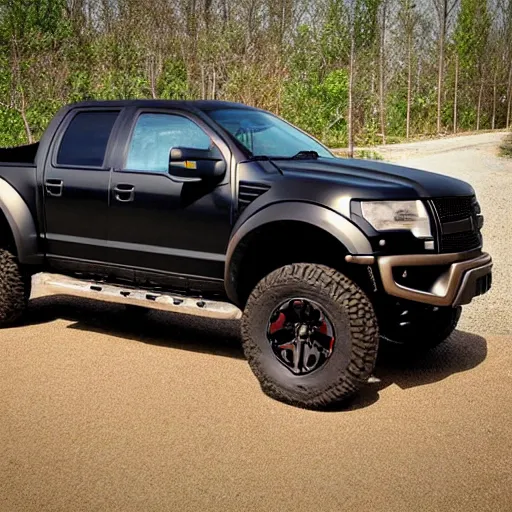 Image similar to the punisher skull logo painted on an black ford raptor