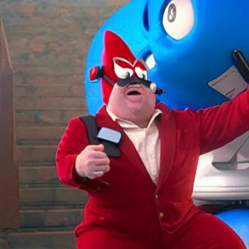 Image similar to Chris Farley playing Doctor Robotnik, in the new action-movie Sonic, full-cosplay