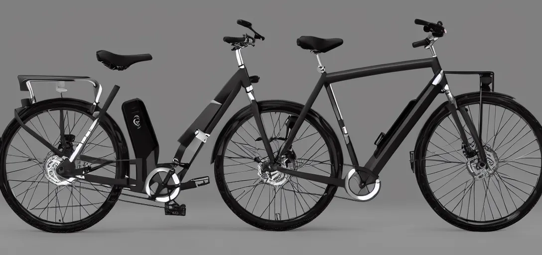 Image similar to a futuristic e - bike with retro styling, realism