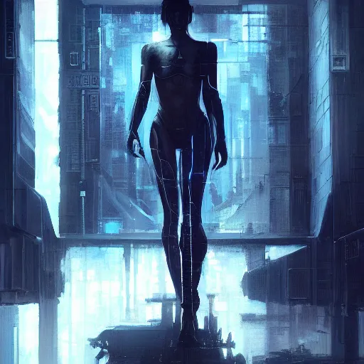 Prompt: neuromancer, evil ai, cyberpunk, dramatic light, high contrast, sharp, painted by stanley lau, painted by greg rutkowski, painted by stanley artgerm, digital art, trending on artstation