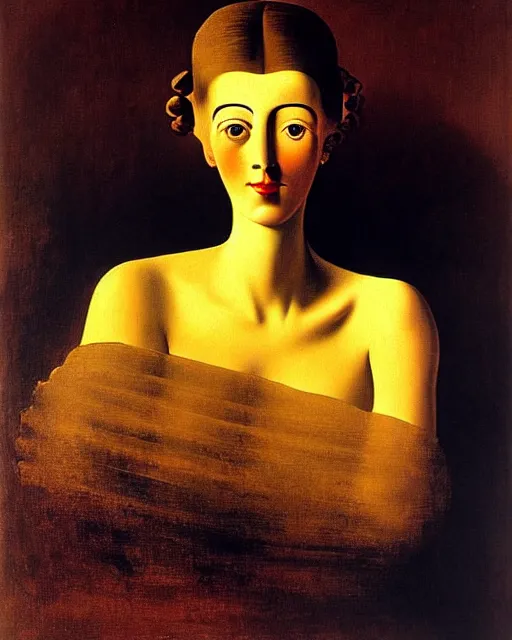 Prompt: portrait of a young woman, by Salvador Dali