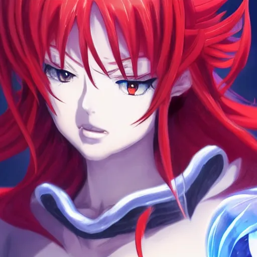 Image similar to anime portrait of Rias Gremory as a shaman yedi using dark force to eliminate trump as an anime antagonist by Stanley Artgerm Lau, WLOP, Rossdraws, James Jean, Andrei Riabovitchev, Marc Simonetti, and Sakimichan, trending on artstation