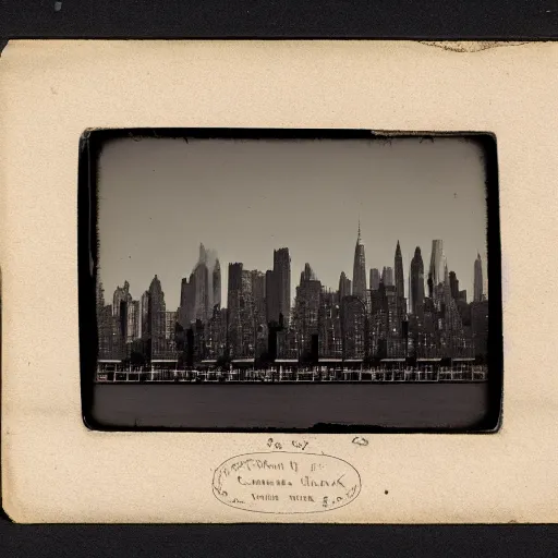 Image similar to calotype negative of new york city skyline