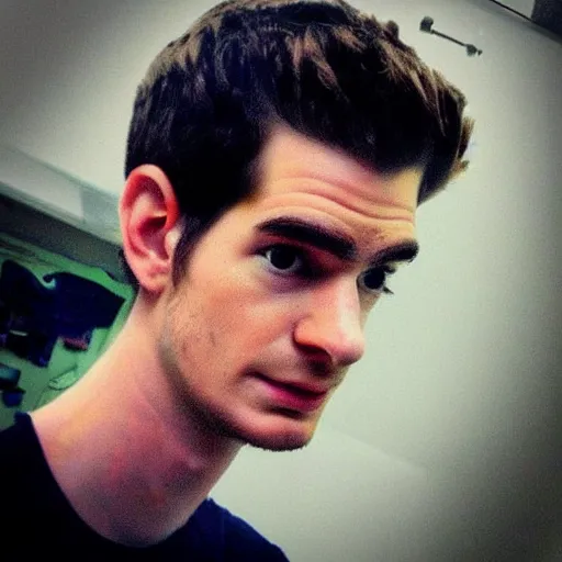 Image similar to “a realistic detailed photo of a guy who is an attractive humanoid who is half robot and half humanoid, who is a male android, Andrew Garfield, shiny skin, posing like a statue, blank stare”