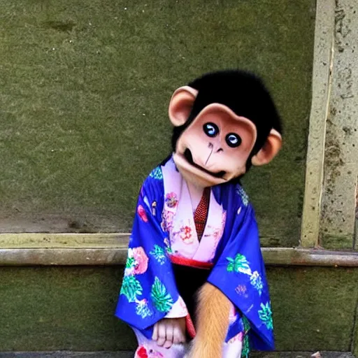 Prompt: a monkey in a kimono