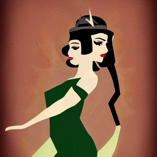 Image similar to elf princess in art deco style