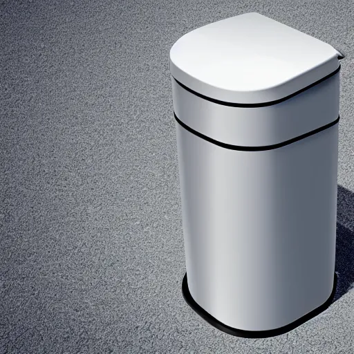 Image similar to Gorgeous trash can designed by Apple, isometric view, 4k