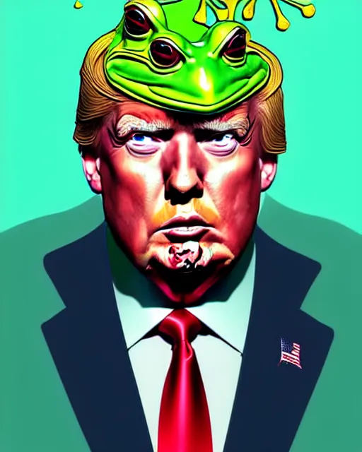 Image similar to digital art, fantasy portrait of a donald trump as a frog prince, by james jean, by ross tran, ultra detailed, character design, concept art, trending on artstation,