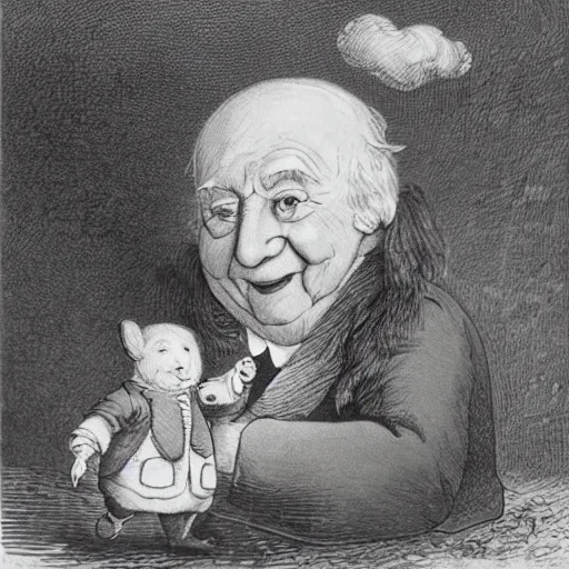 Image similar to candid portrait of white ball with face smiling eyes closed, surrounded by clouds, illustrated by peggy fortnum and beatrix potter and sir john tenniel