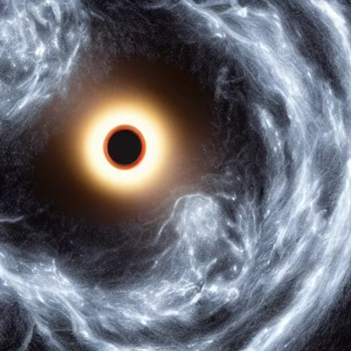 Prompt: Light trying to escape a black hole