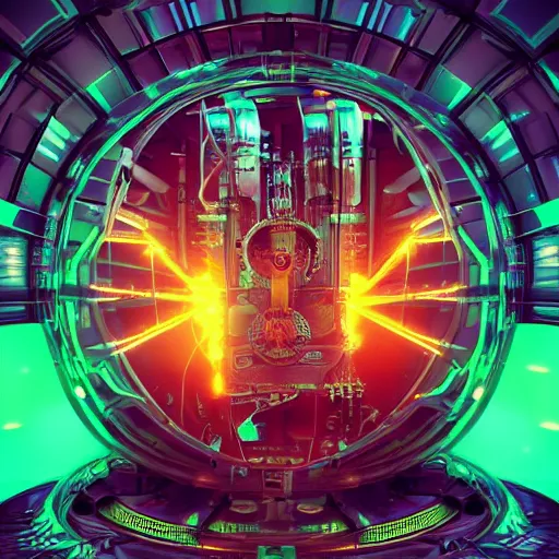 Image similar to album art, tripmachine, album is called tripmachine, photo of a huge futuristic steampunk machinery inside a futuristic generator, 8 k, fluorescent colors, halluzinogenic, multicolored, exaggerated detailed, front shot, 3 d render, octane