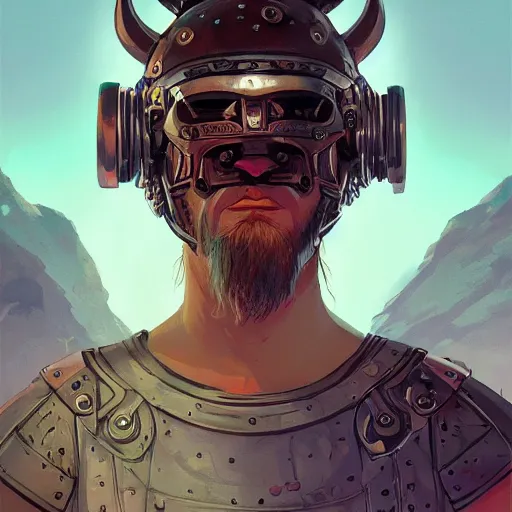 Image similar to cyberpunk viking helmet mask warrior goddess robot ninja fantasy, art gta 5 cover, official fanart behance hd artstation by jesper ejsing, by rhads, makoto shinkai and lois van baarle, ilya kuvshinov, ossdraws