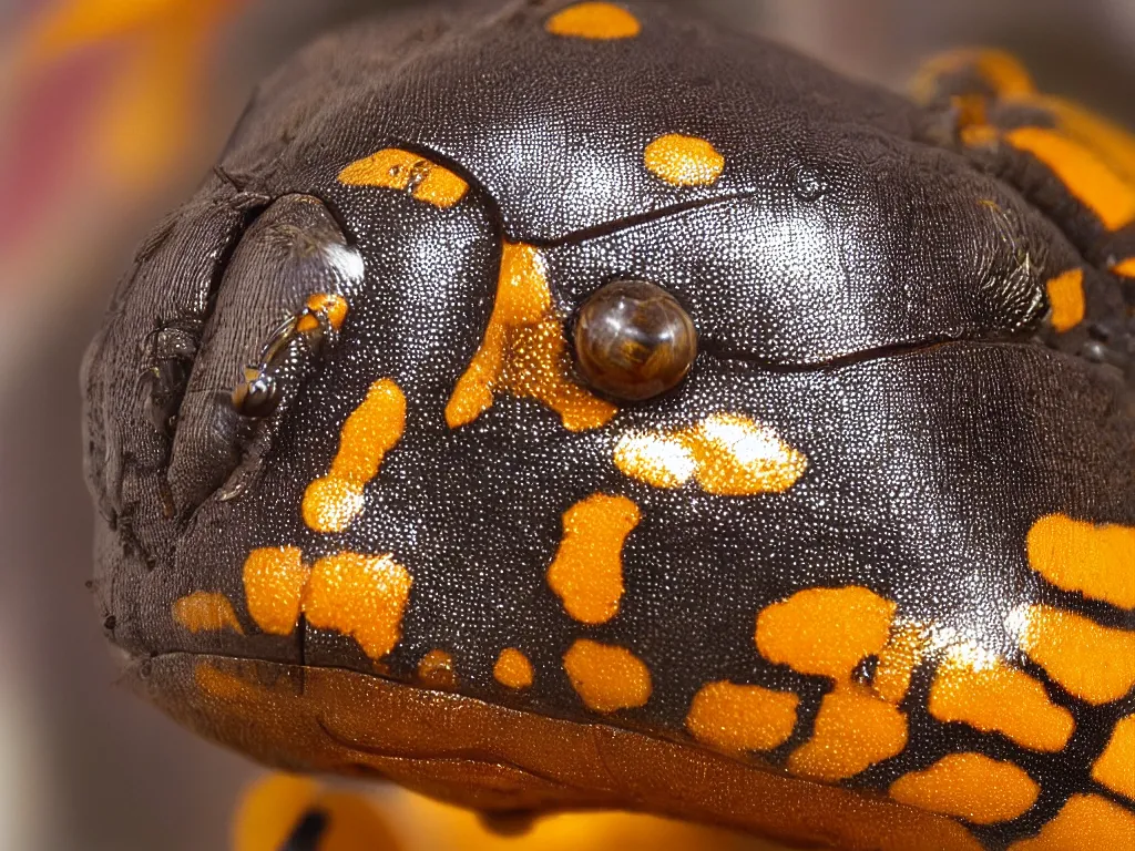 Prompt: close - up macro shot of a beautiful spotted beetle. insect eyes. complementary color scheme. subsurface scattering, translucency, backlit, diffused, smooth. studio photography high quality highly detailed award winning photograph by national geographic, by slim aarons. ( sculpture by antonio canova, renaissance painting )