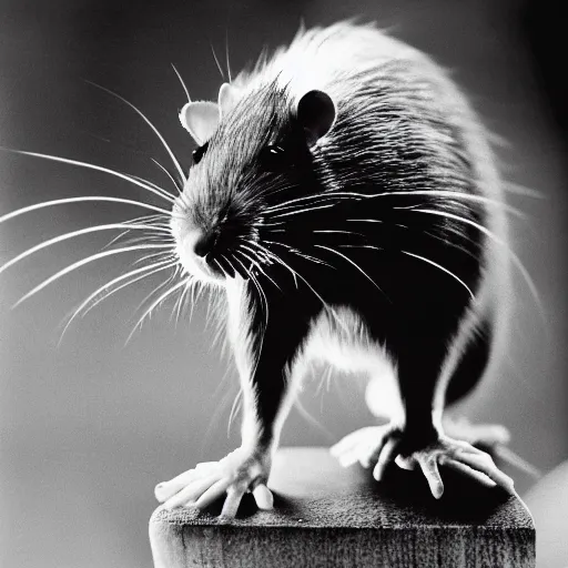 Image similar to A half man half rat, circa 1986, photography