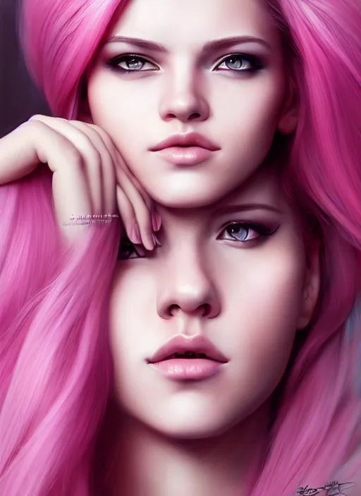 Prompt: photo of a gorgeous young woman with pink hair, in the style of stefan kostic, realistic, sharp focus, 8k high definition, insanely detailed, intricate, elegant, art by stanley lau and artgerm