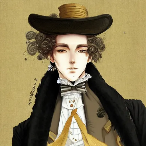 Prompt: Portrait a man in Victorian clothing, Art by Yana Toboso, manga, digital art