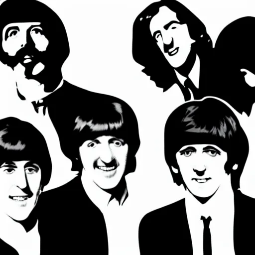 Image similar to vector graphics of the beatles