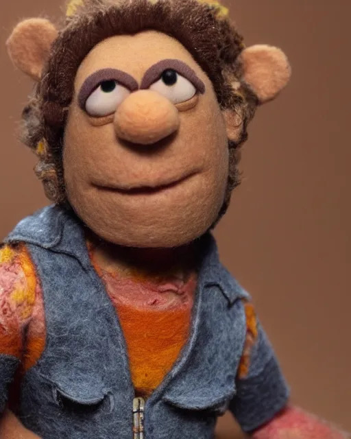 Image similar to tuco salamanca as a muppet. highly detailed felt. hyper real photo. 4 k.