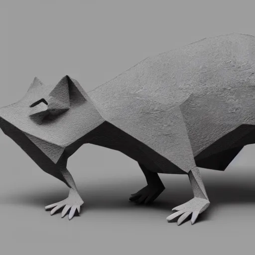 Image similar to 3 d render of a ps 1 rat, low poly count, raytraced, 3 0 8 0 ti