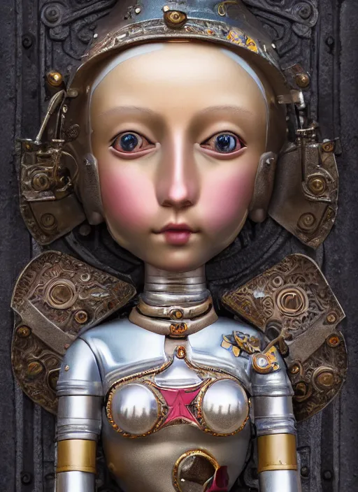 Prompt: closeup profile portrait of tin toy girl joan of arc, bikini, depth of field, zeiss lens, detailed, symmetrical, centered, fashion photoshoot, by nicoletta ceccoli, mark ryden, lostfish, breathtaking, 8 k resolution, extremely detailed, beautiful, establishing shot, artistic, hyperrealistic, octane render