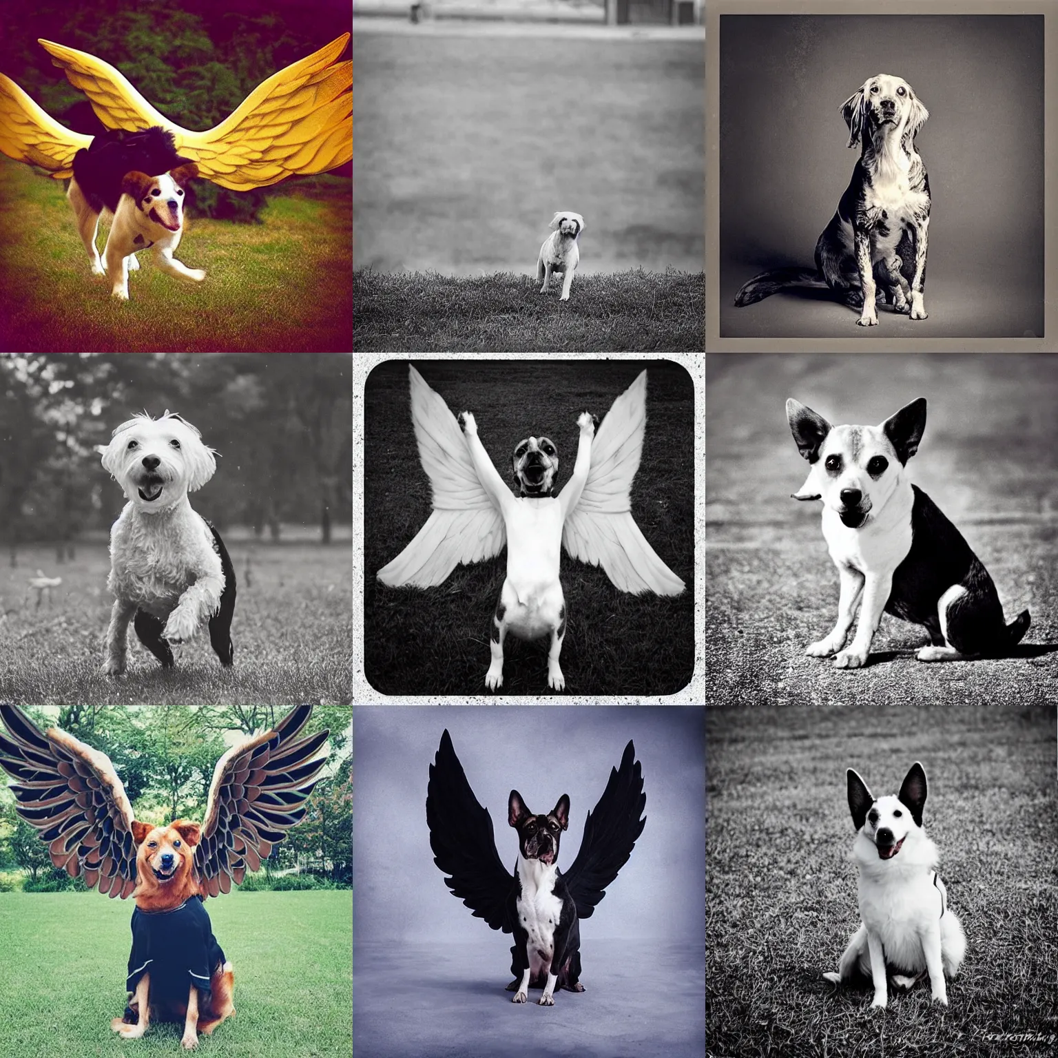 Prompt: “ a dog with wings, photograph ”