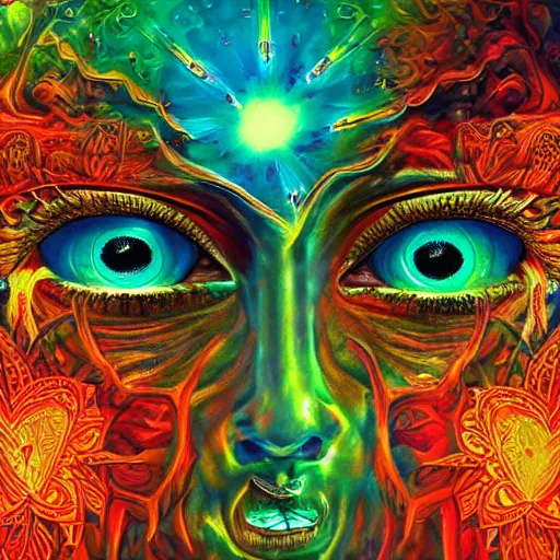Image similar to god in the eyes of someone on dmt