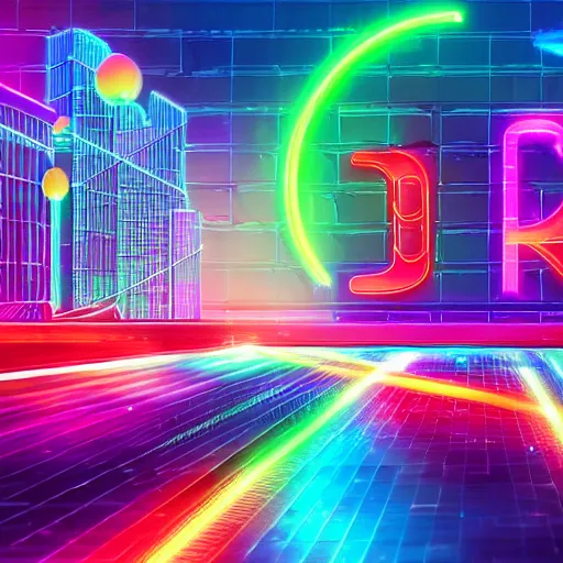 Prompt: rainbow hamster! in a cyberpunk! city, neon lights, light reflection, logo, 8 k, hd