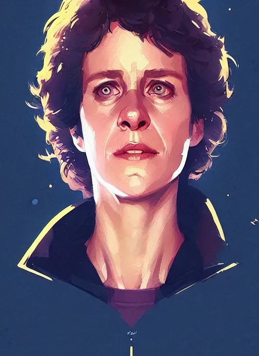 Image similar to dream highly detailed portrait of ellen ripley, magnificent, photographic realistic background, by atey ghailan, by greg rutkowski, by greg tocchini, by james gilleard, by joe fenton, by kaethe butcher, trending on instagram, award winning details