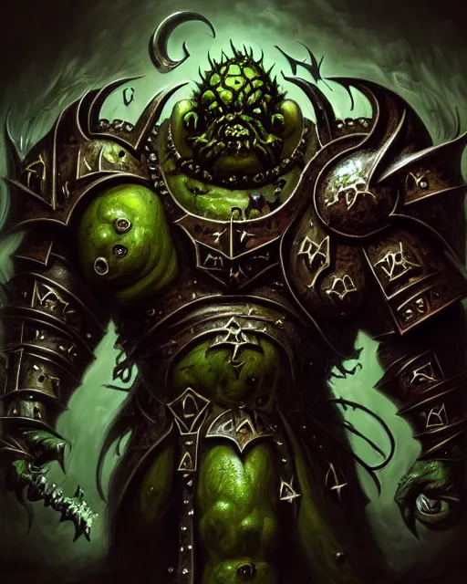 Prompt: dark fantasy, warhammer 40k chaos god nurgle with the face of alex jones, fantasy, intricate, elegant, highly detailed, digital painting, artstation, concept art, smooth, sharp focus, illustration