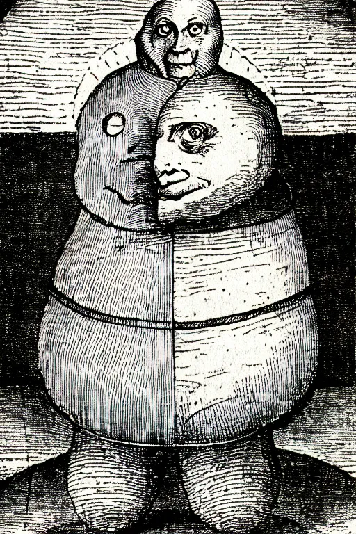 Image similar to hieronymus bosch illustration of humpty dumpty